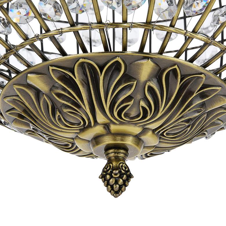 Image 4 Hang 16" Wide Antique Bronze Pendant Light w/ Clear Crystal more views