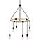Hangford 24 1/2" Wide Black and Wood 6-Light Chandelier