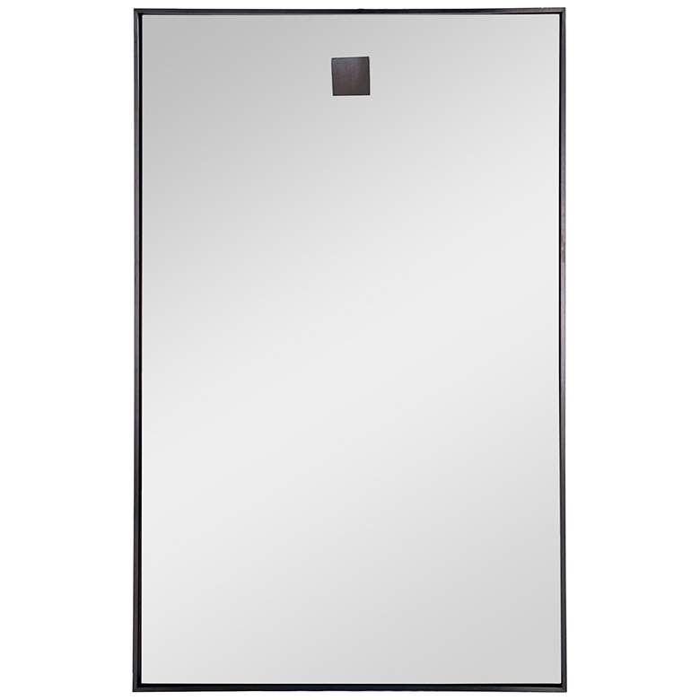 Image 1 Hanging Blackened Steel 28" x 44" Rectangular Wall Mirror