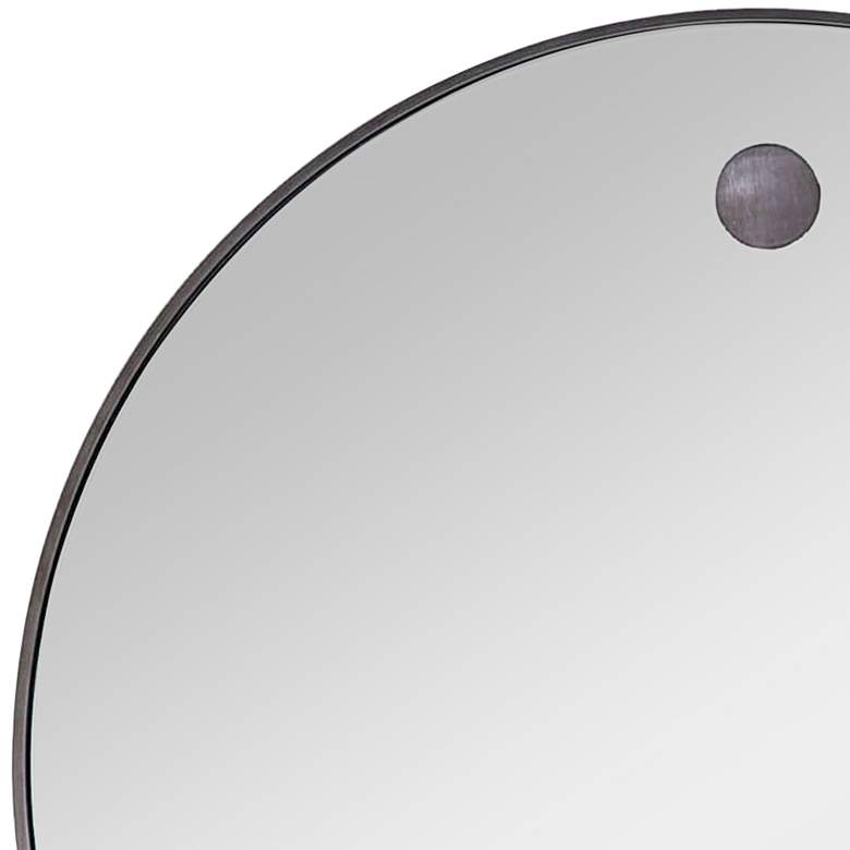 Image 2 Hanging Circular Blackened Steel Metal 36" Round Wall Mirror more views