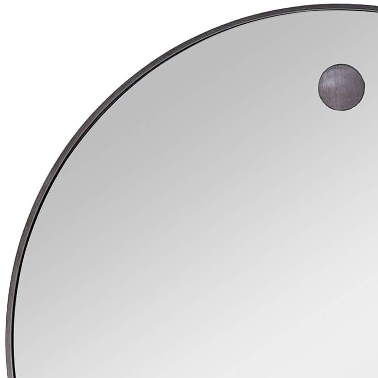 Image 2 Hanging Circular Blackened Steel Metal 36 inch Round Wall Mirror more views