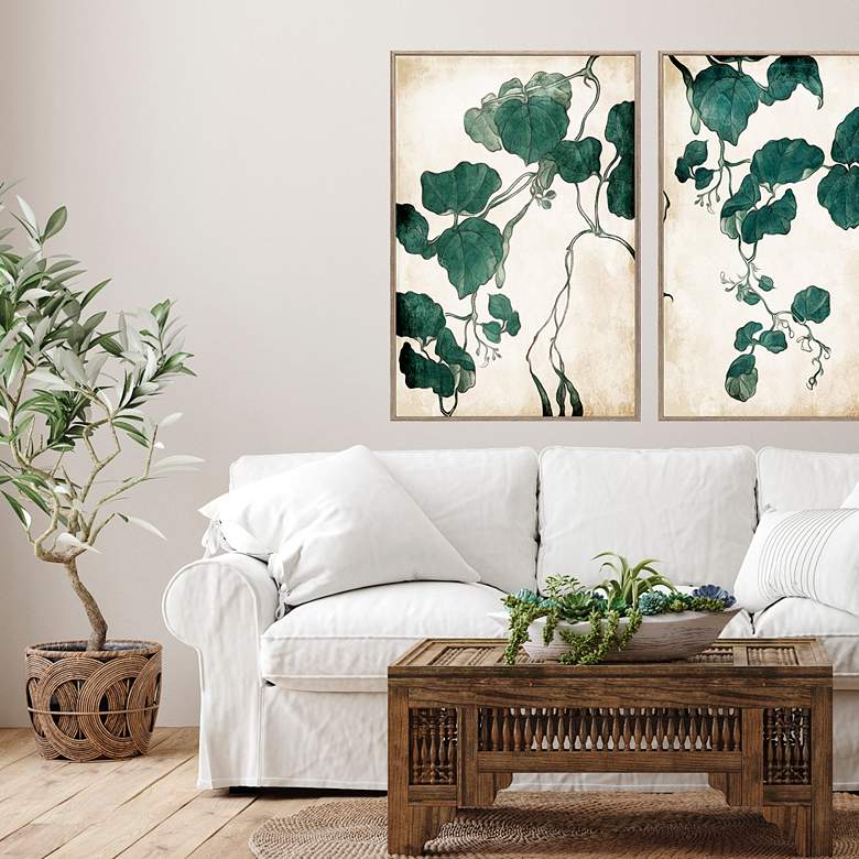 Image 4 Hanging Leaf I 37" High Framed Giclee Wall Art more views
