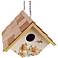 Hanging Lily and Cream  Wren Birdhouse