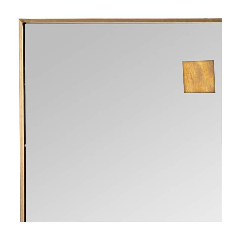 Image 2 Hanging Rectangle Natural Brass 28" x 44" Wall Mirror more views