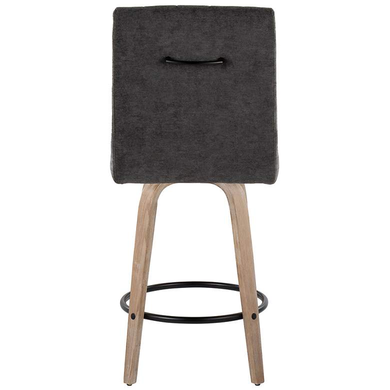 Image 5 Hank Counter Stool Whitewashed Wood Black Fabric by LumiSource Pair more views