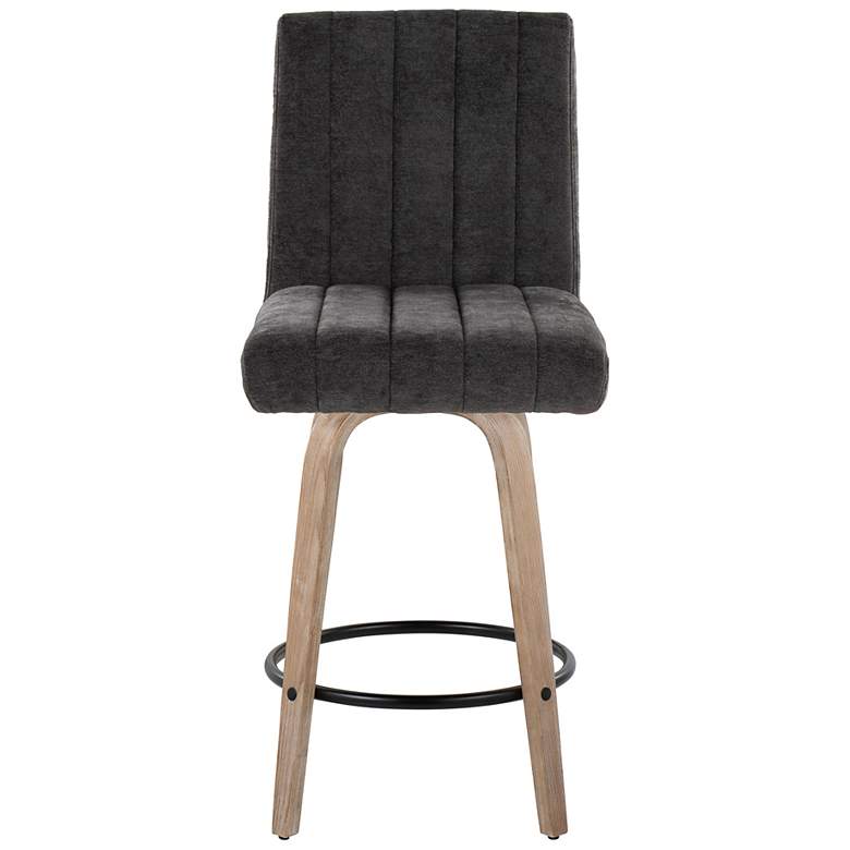 Image 6 Hank Counter Stool Whitewashed Wood Black Fabric by LumiSource Pair more views