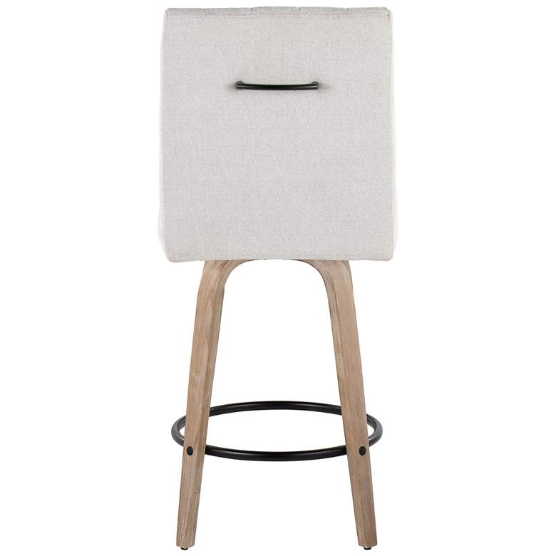 Image 5 Hank Counter Stool Whitewashed Wood Grey Fabric by LumiSource Pair more views