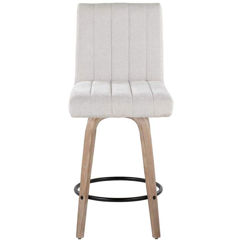 Image 6 Hank Counter Stool Whitewashed Wood Grey Fabric by LumiSource Pair more views