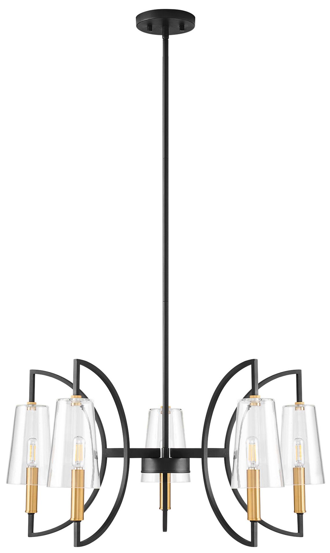 Thumbnail2 of Hanley 5-Light Chandelier in Matte Black and Warm Brass more views
