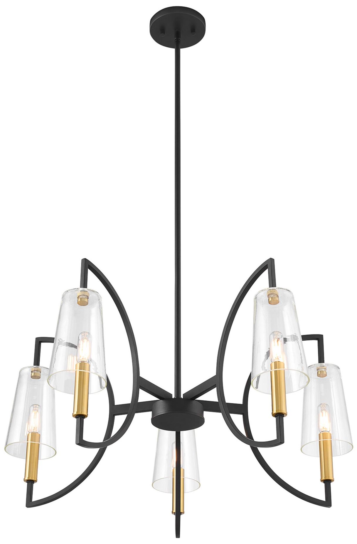 Thumbnail4 of Hanley 5-Light Chandelier in Matte Black and Warm Brass more views