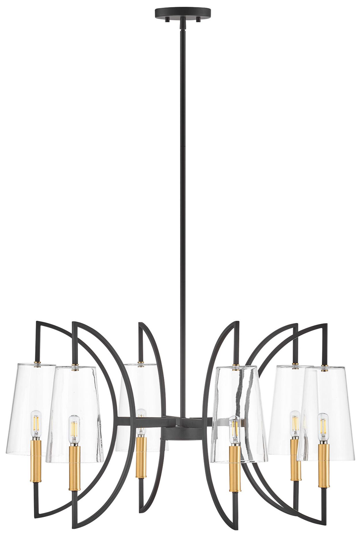 Image 2 Hanley 6-Light Chandelier in Matte Black and Warm Brass more views
