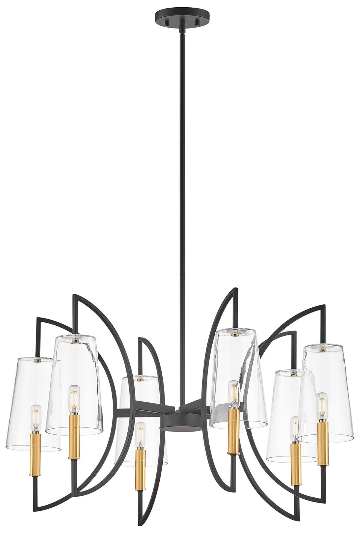 Image 3 Hanley 6-Light Chandelier in Matte Black and Warm Brass more views