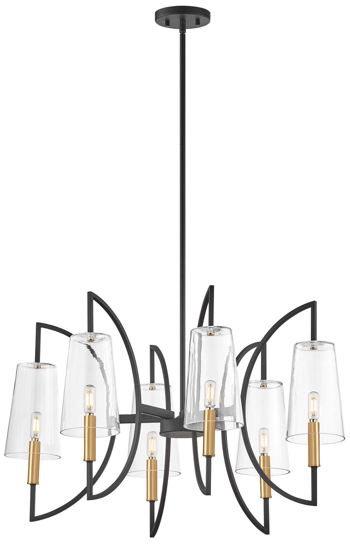 Image 5 Hanley 6-Light Chandelier in Matte Black and Warm Brass more views