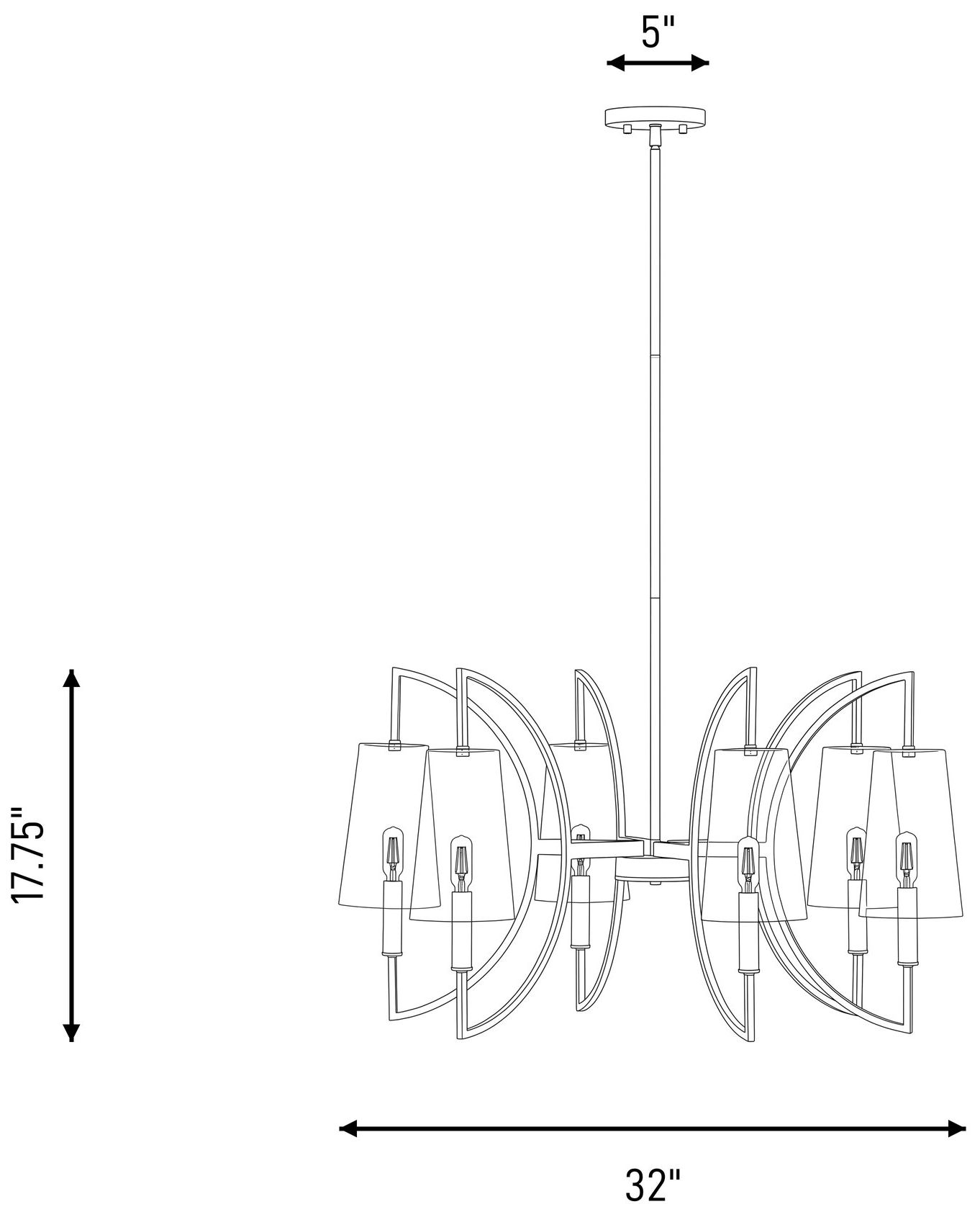 Image 7 Hanley 6-Light Chandelier in Matte Black and Warm Brass more views