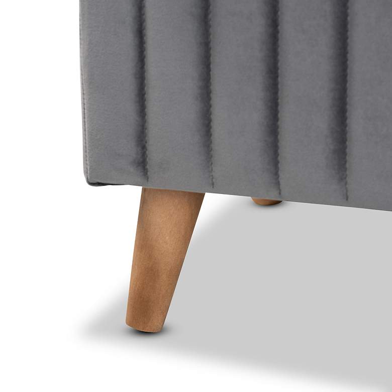 Image 3 Hanley Tufted Gray Velvet Fabric Storage Ottoman more views