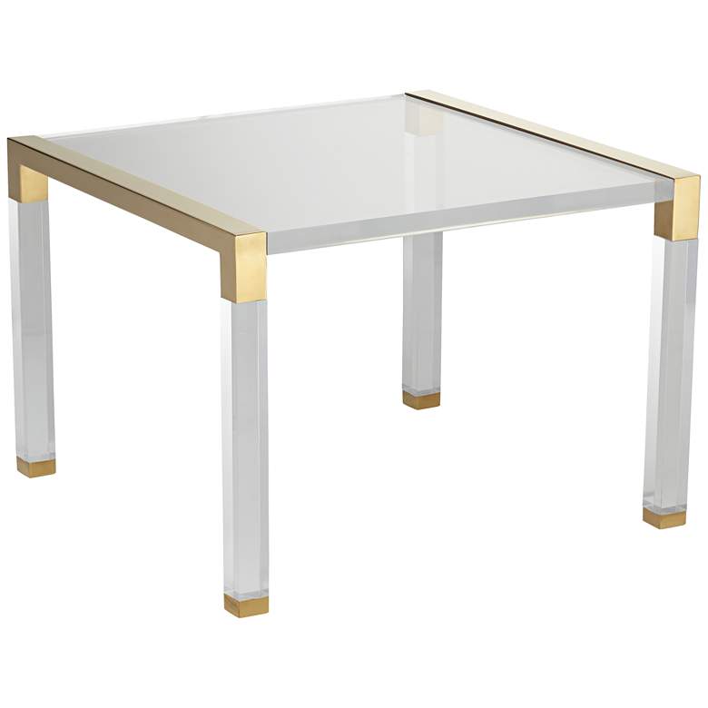 Image 3 Hanna 23 1/2 inch Wide Gold and Clear Acrylic Side Table