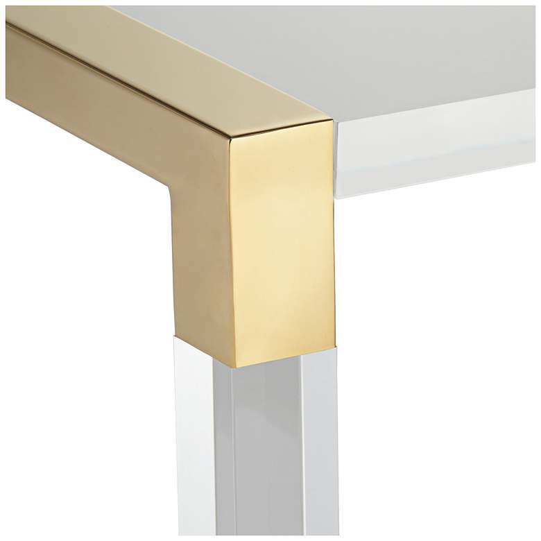 Image 4 Hanna 23 1/2 inch Wide Gold and Clear Acrylic Side Table more views