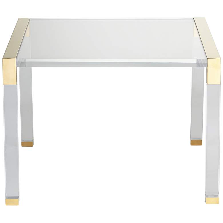 Image 6 Hanna 23 1/2 inch Wide Gold and Clear Acrylic Side Table more views