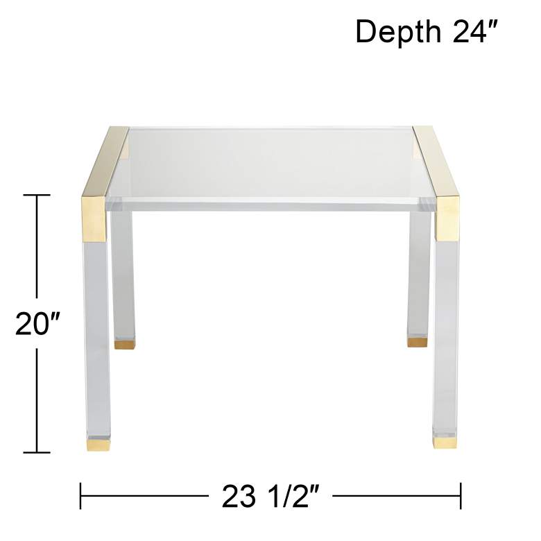 Image 7 Hanna 23 1/2" Wide Gold and Clear Acrylic Side Table more views