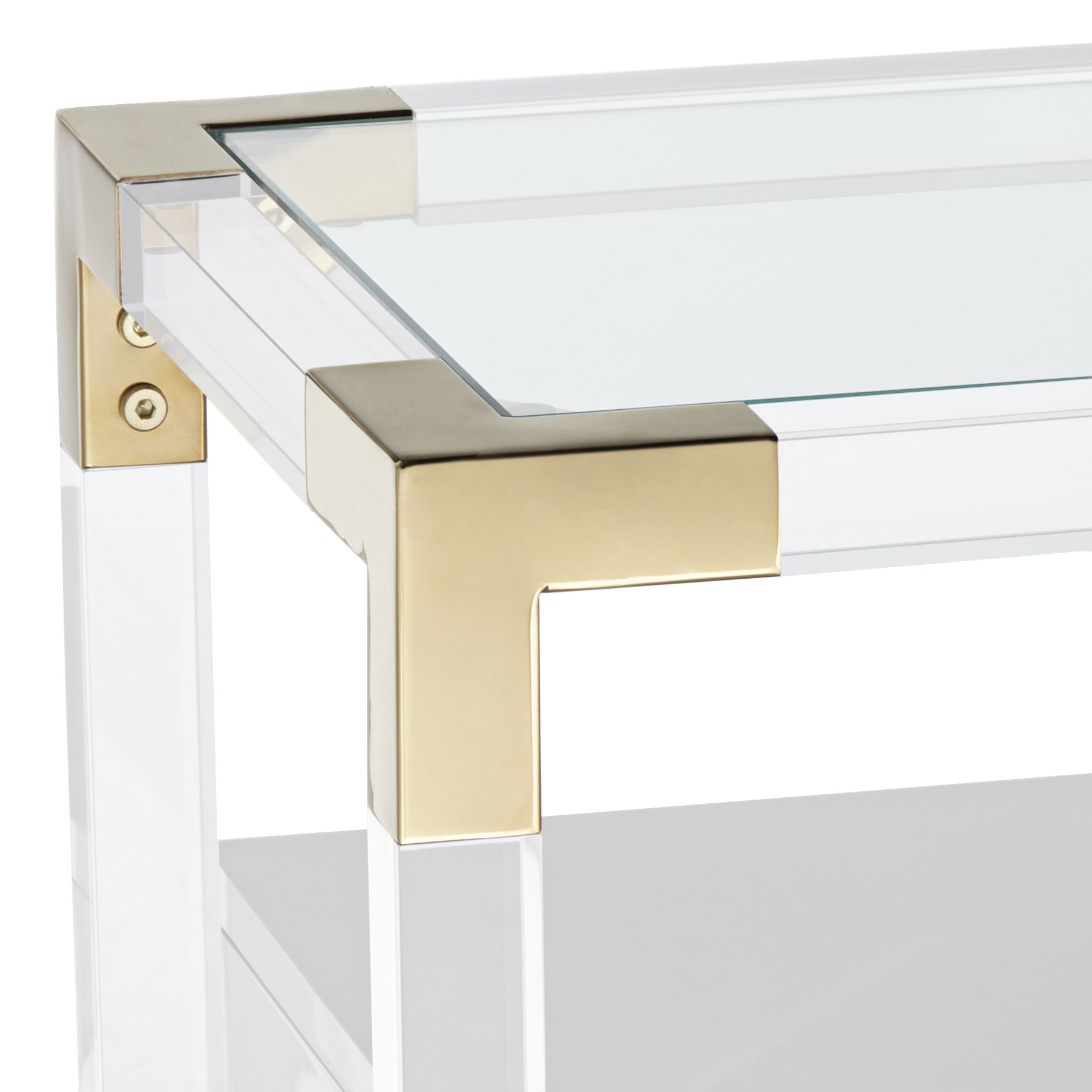 Image 4 Hanna 23 1/2" Wide White and Gold Acrylic Accent Table more views