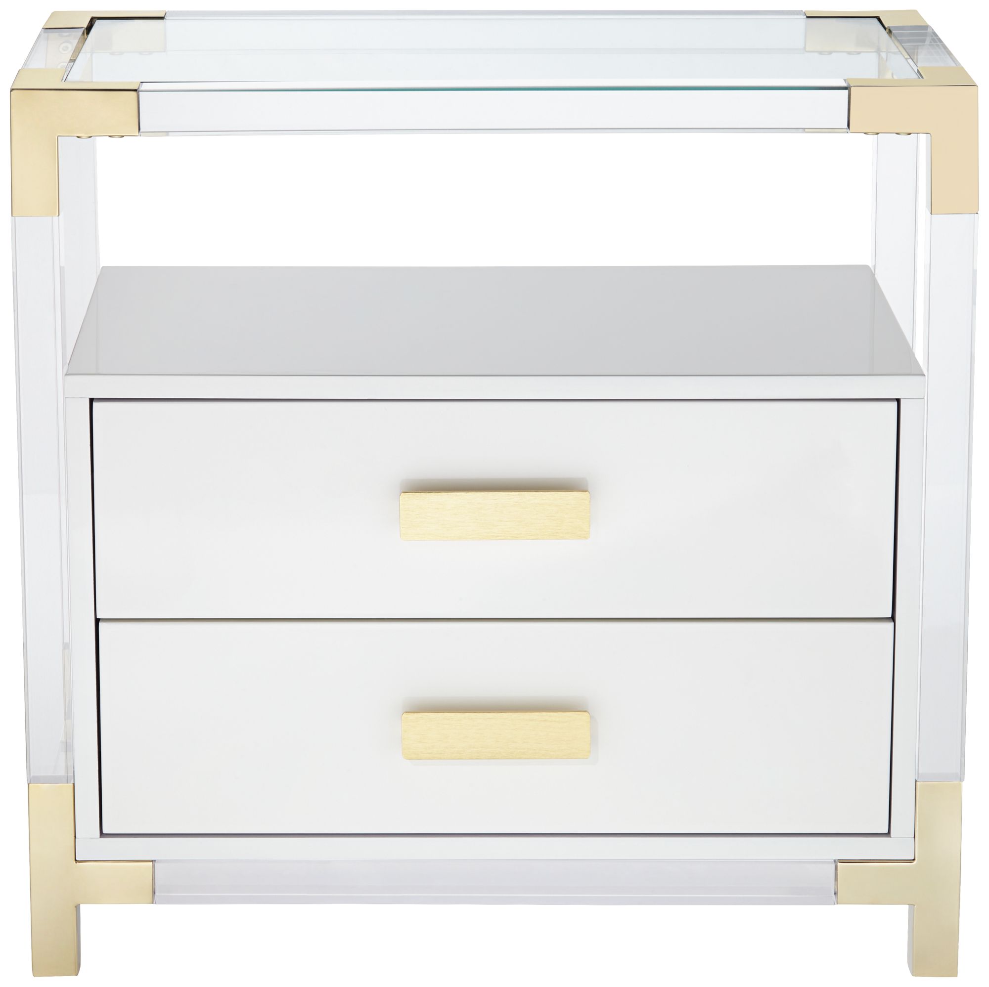 Image 7 Hanna 23 1/2" Wide White and Gold Acrylic Accent Table more views