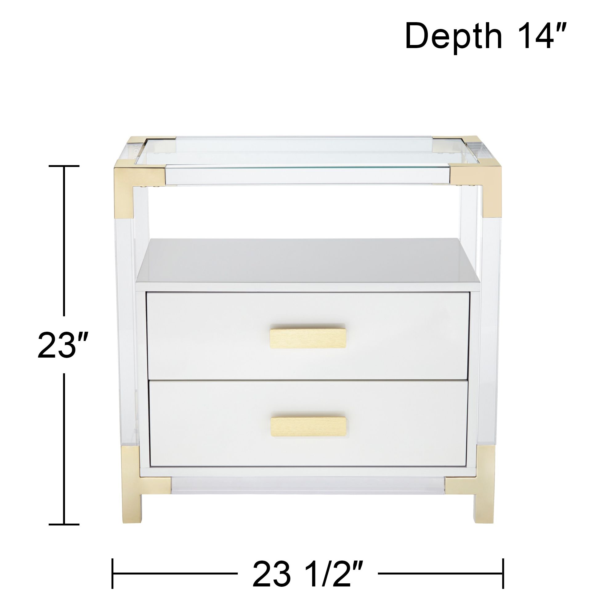 Hanna 23 1/2" Wide White and Gold Acrylic Accent Table in scene