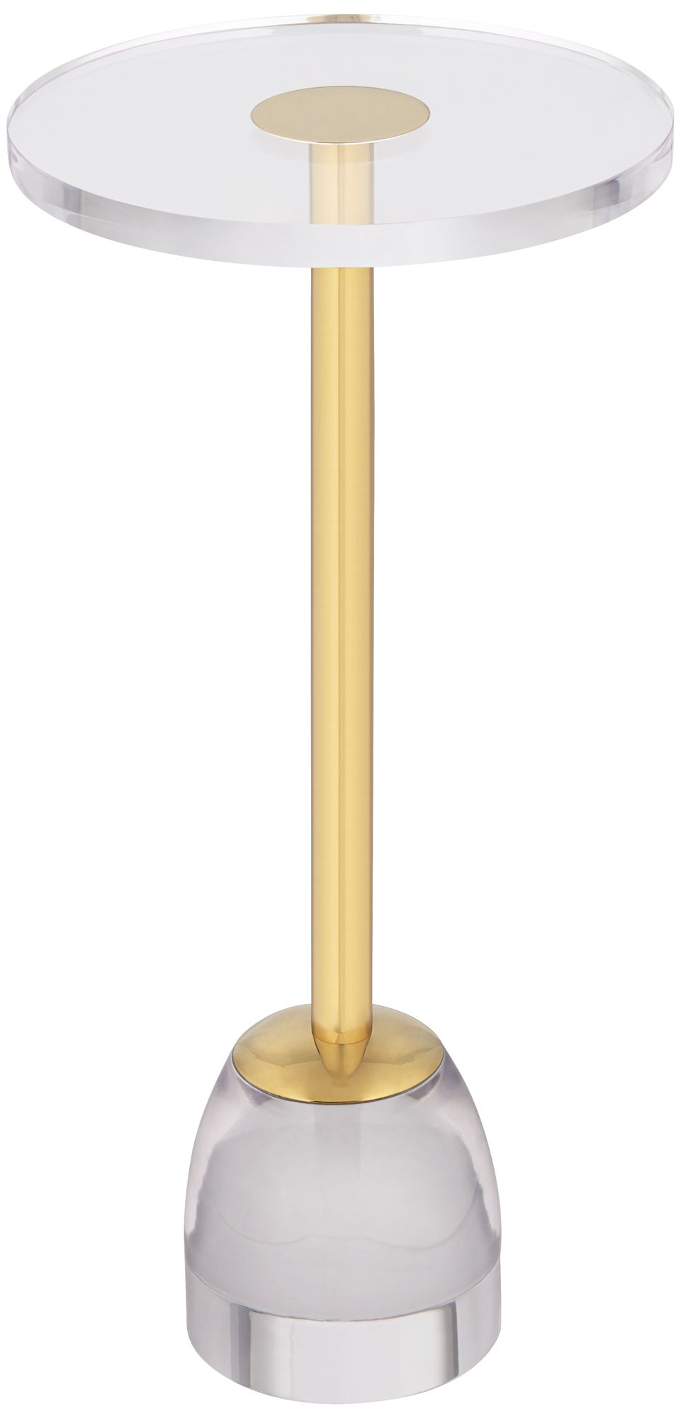 Image 3 Hanna 24 3/4" Luxe Gold Side Table with Acrylic Top and Glass Base