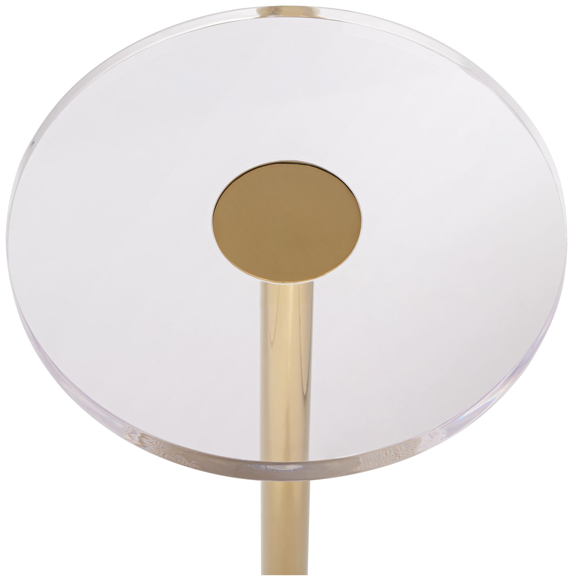 Image 4 Hanna 24 3/4" Luxe Gold Side Table with Acrylic Top and Glass Base more views