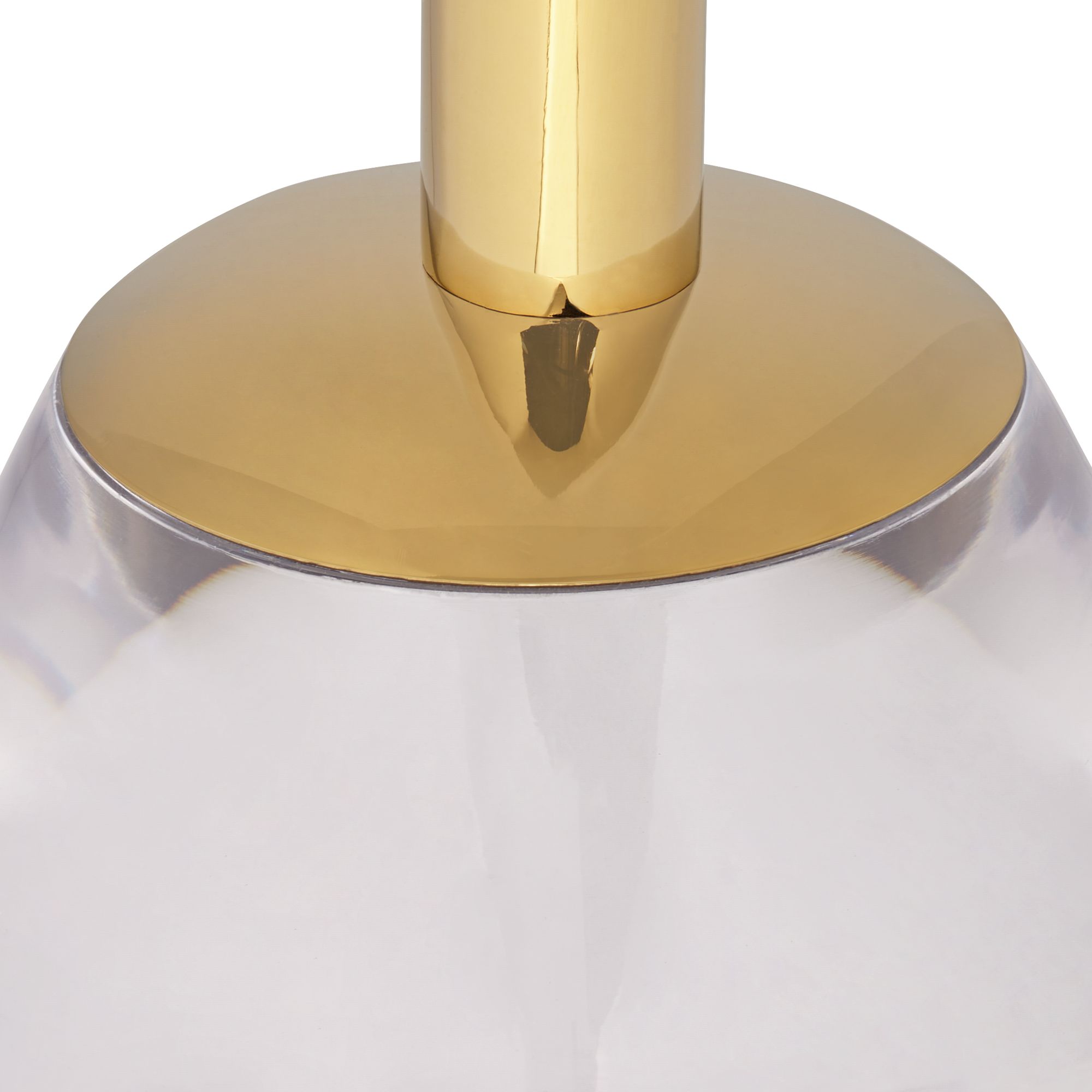 Image 6 Hanna 24 3/4" Luxe Gold Side Table with Acrylic Top and Glass Base more views