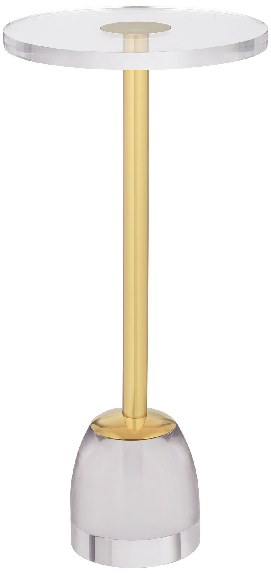 Hanna 24 3/4" Luxe Gold Side Table with Acrylic Top and Glass Base in scene