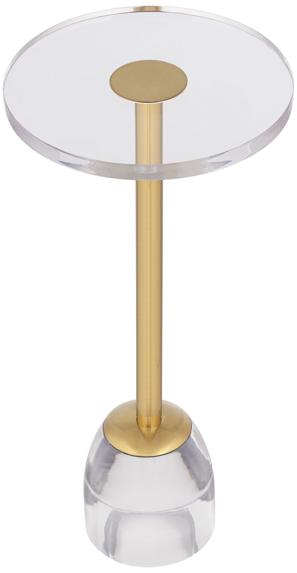 Hanna 24 3/4" Luxe Gold Side Table with Acrylic Top and Glass Base in scene
