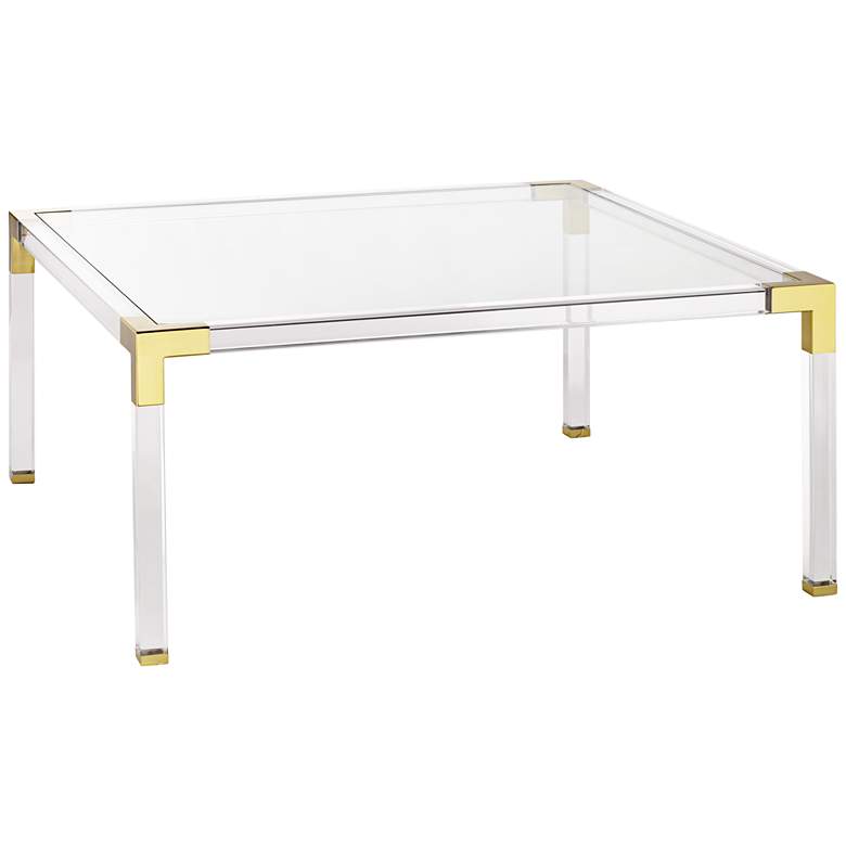 Image 3 Hanna 40" Square Clear Acrylic Modern Coffee Table