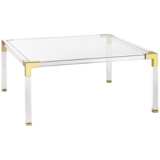 Hanna 40&quot; Square Clear Acrylic Modern Coffee Table