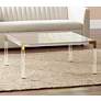 Hanna 40" Square Clear Acrylic Modern Coffee Table in scene
