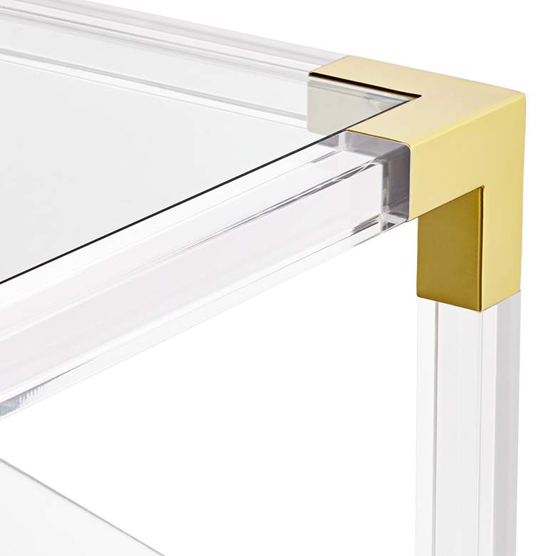 Image 4 Hanna 40" Square Clear Acrylic Modern Coffee Table more views