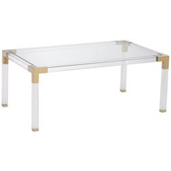 Hanna 42&quot; Wide Rectangular Clear Acrylic Coffee Table