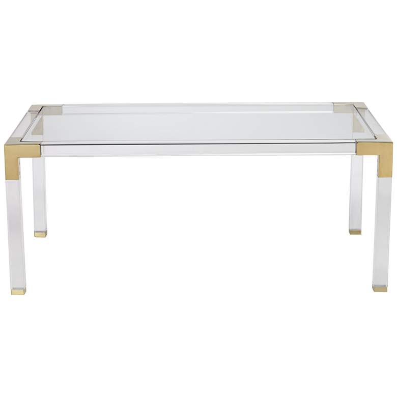 Hanna 42&quot; Wide Rectangular Clear Acrylic Coffee Table more views