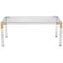 5_Hanna 42" Wide Rectangular Clear Acrylic Coffee Table more views