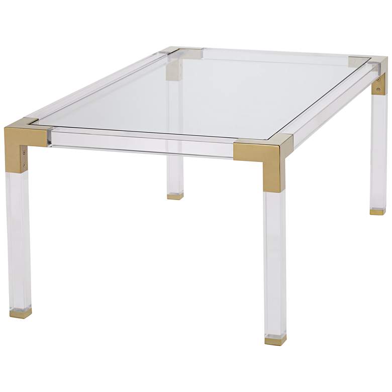 Hanna 42&quot; Wide Rectangular Clear Acrylic Coffee Table more views