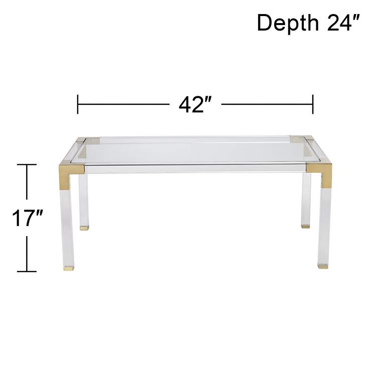 Image 7 Hanna 42 inch Wide Rectangular Clear Acrylic Coffee Table more views