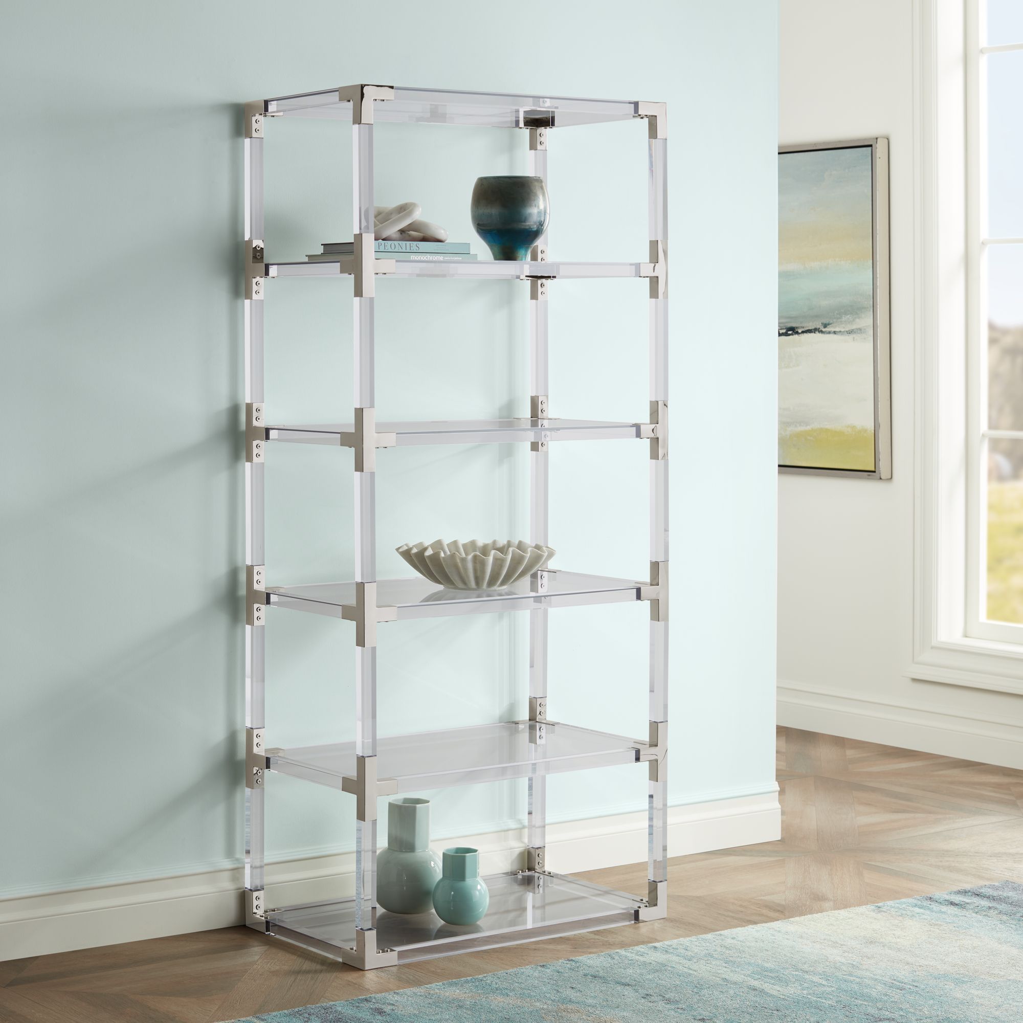 Acrylic shelf deals bookcase