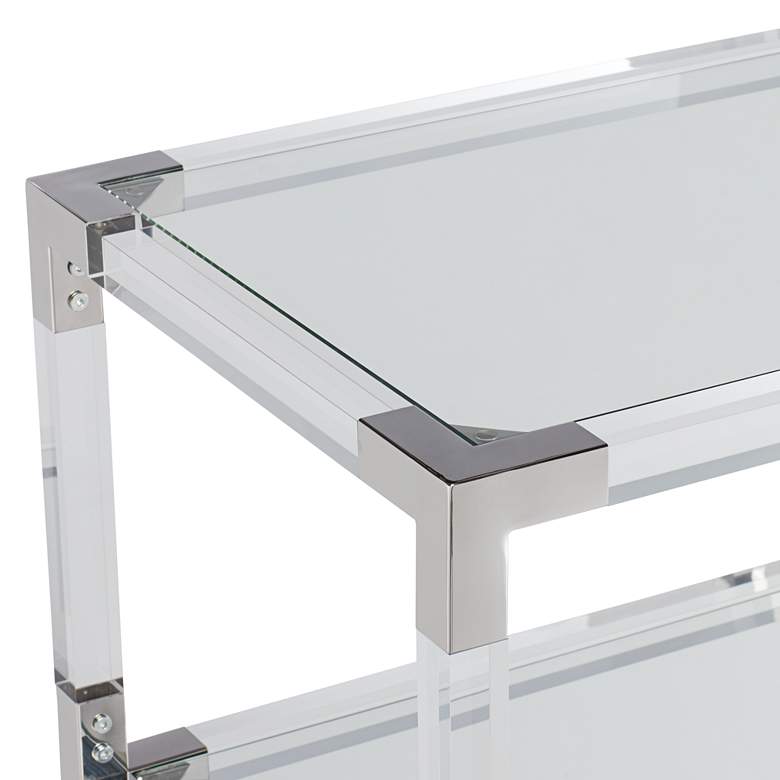 Image 3 Hanna 70 3/4" Clear Acrylic and Chrome 6-Shelf Open Bookcase more views