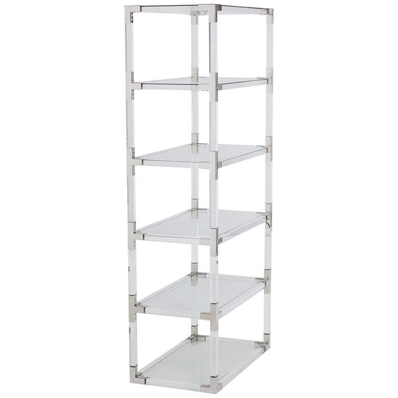 Image 5 Hanna 70 3/4" Clear Acrylic and Chrome 6-Shelf Open Bookcase more views