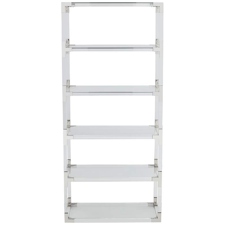 Image 6 Hanna 70 3/4" Clear Acrylic and Chrome 6-Shelf Open Bookcase more views