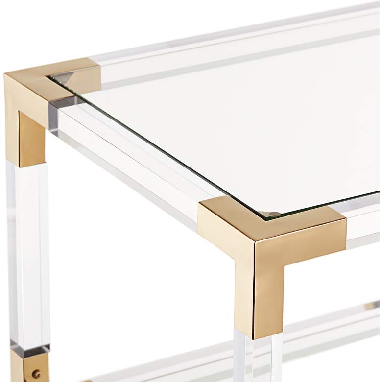 Image 4 Hanna 70 3/4" Clear Acrylic and Gold 6-Shelf Open Bookcase more views
