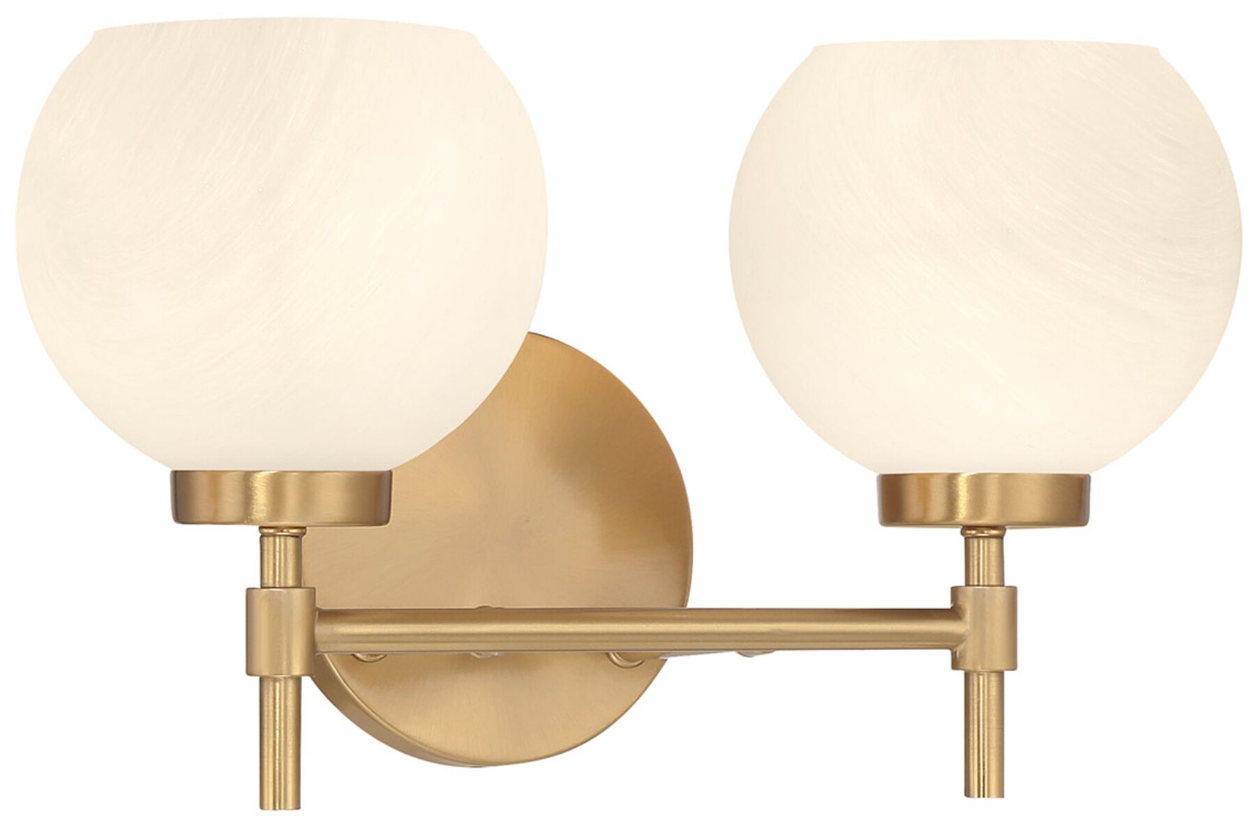 Image 3 Hannah 2-Light Bathroom Vanity Light in Warm Brass more views