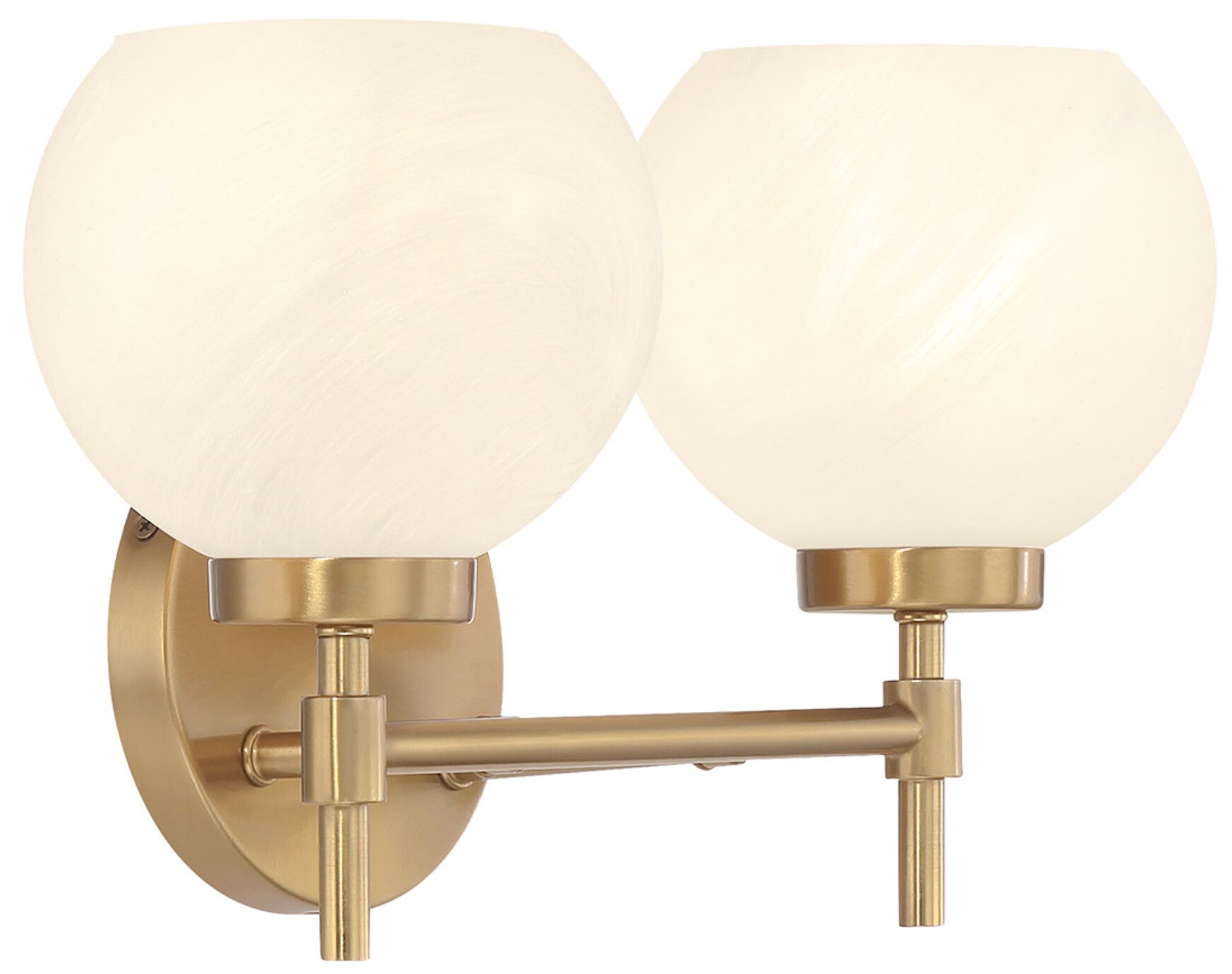 Image 4 Hannah 2-Light Bathroom Vanity Light in Warm Brass more views