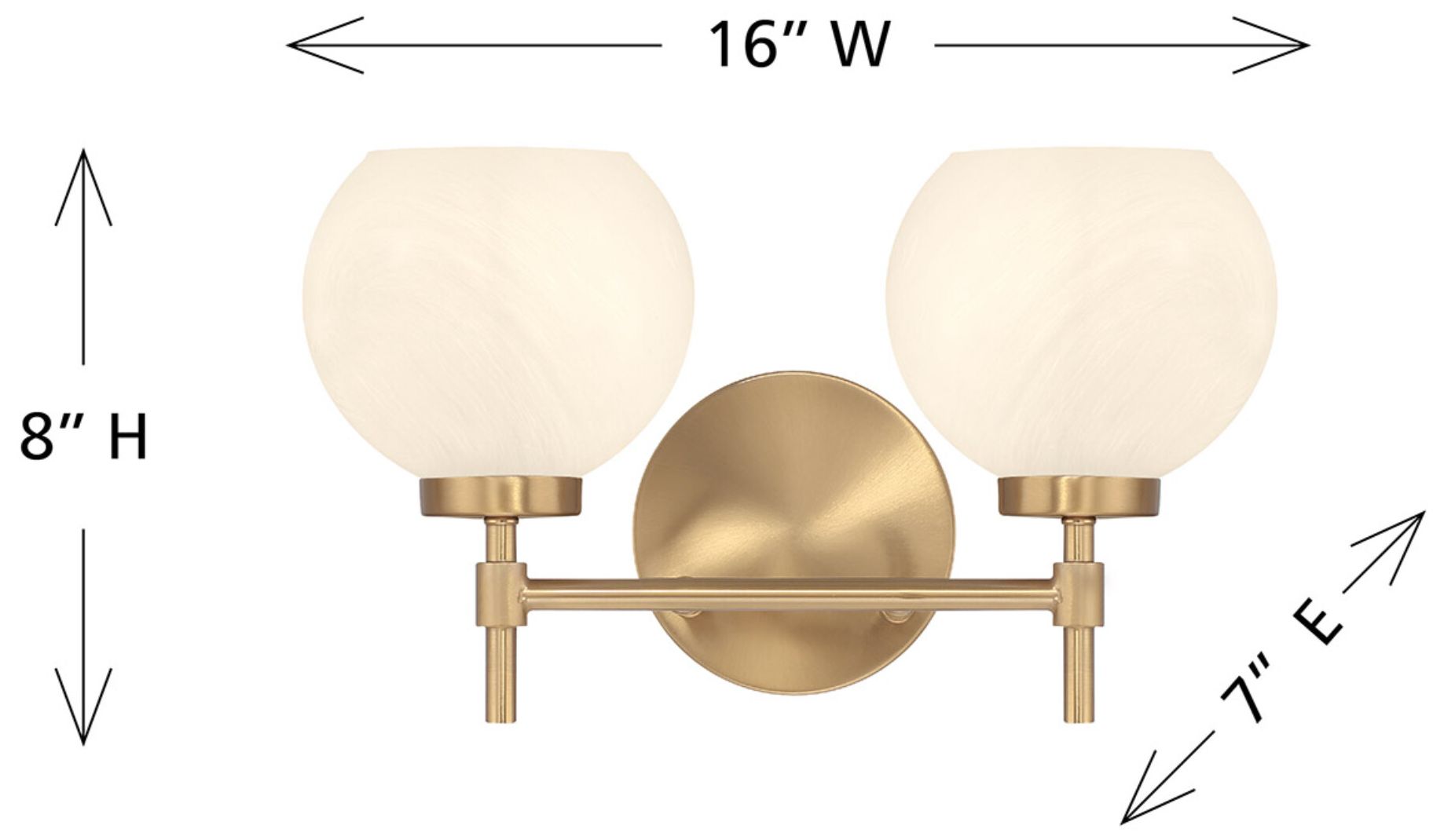 Image 6 Hannah 2-Light Bathroom Vanity Light in Warm Brass more views
