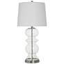 2_Hannah 32"H Seeded Glass Silver Steel Table Lamp w/ Off-White Shade