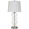 Hannah 32"H Seeded Glass Silver Steel Table Lamp w/ Off-White Shade